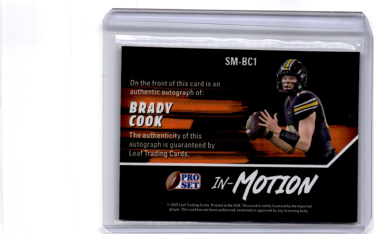 2025 Pro Set Metal #SM-BC1 Brady Cook Pro Set In Motion Prismatic Fire