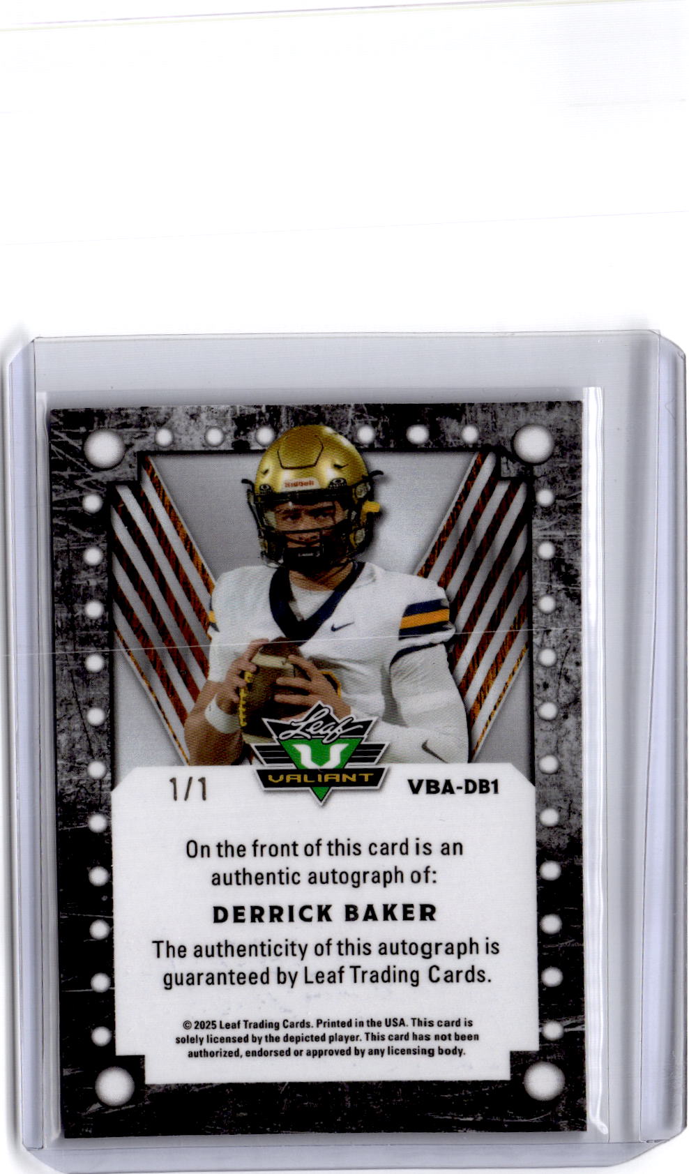 2025 Leaf Eclectic Signature Series Derrick Baker Valiant Auto Prismatic Blue
