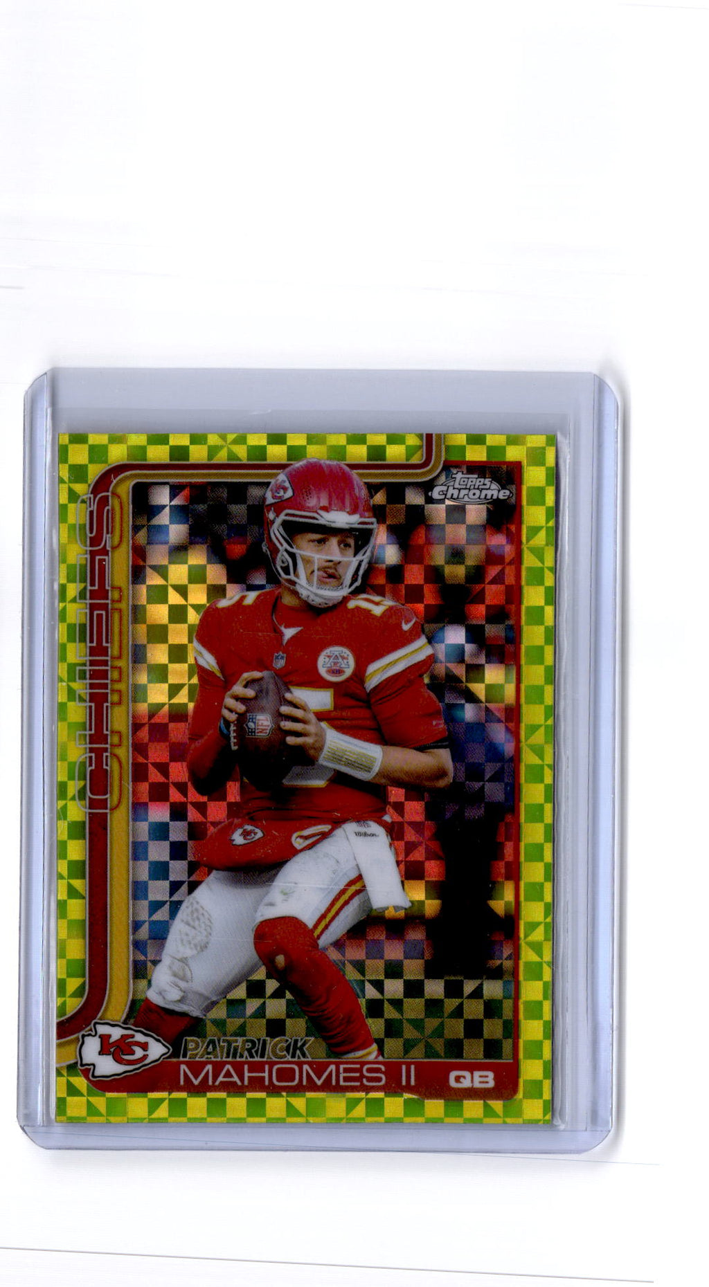2025 Topps Chrome #148 Patrick Mahomes II Lime Green X-Fractor
