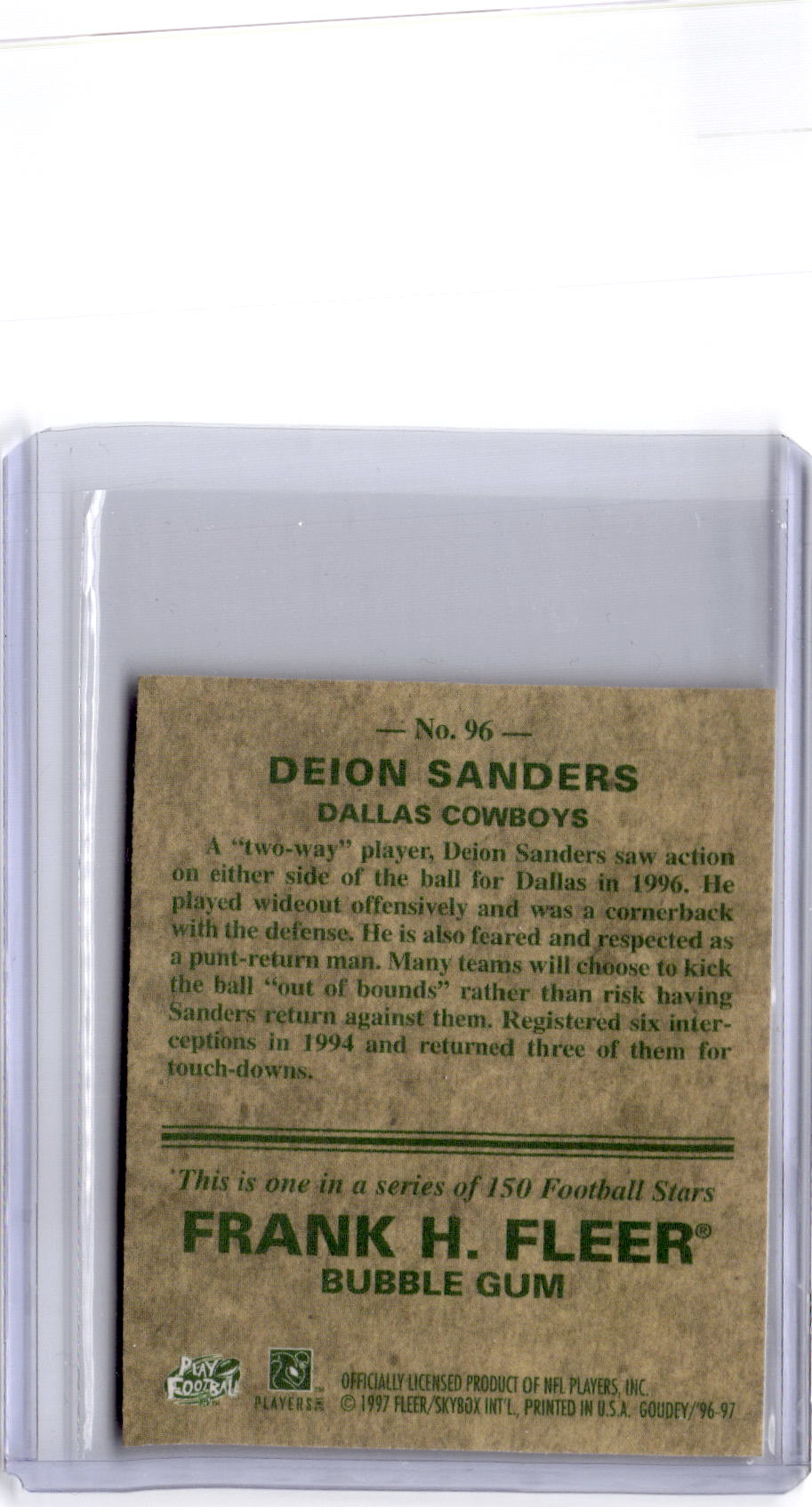 1997 Fleer Goudey #96 Deion Sanders