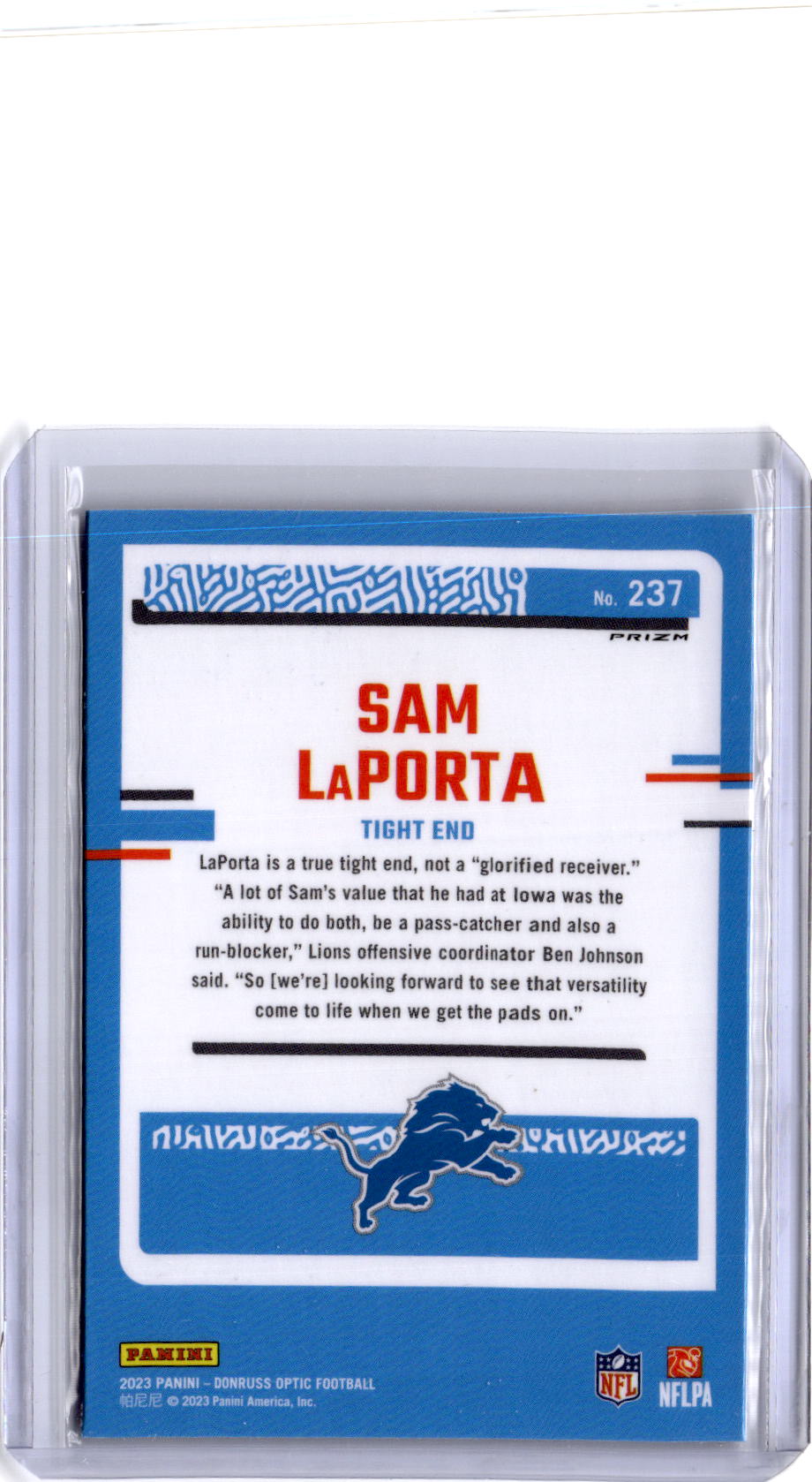 2023 Donruss Optic #237 Sam LaPorta Holo