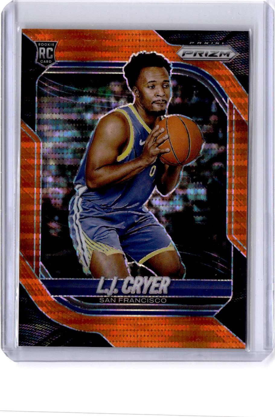 2025-26 Panini Prizm #54 L.J. Cryer Orange Pulsar Prizm #/175