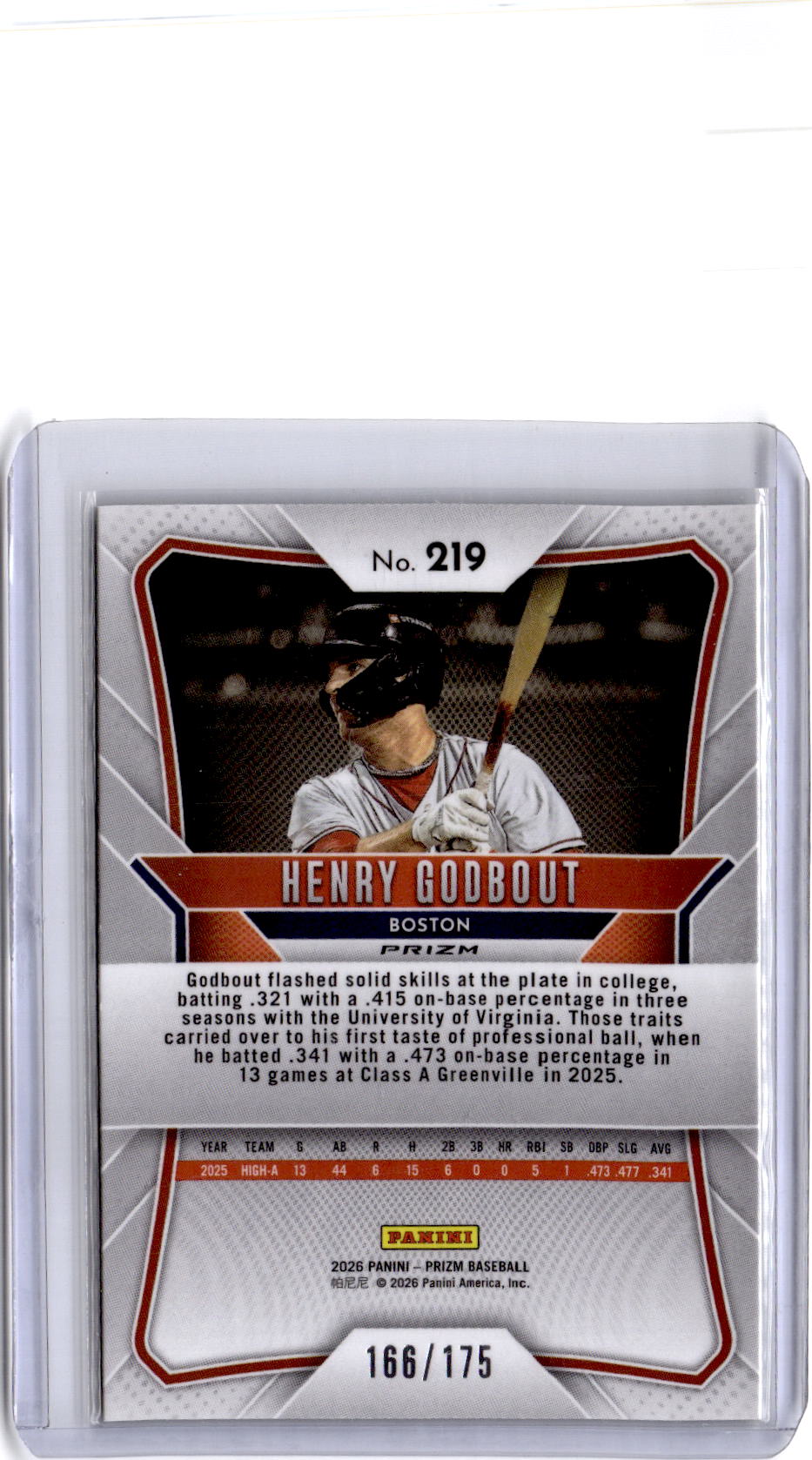 2026 Panini Prizm #219 Henry Godbout Hyper Prizm #/175