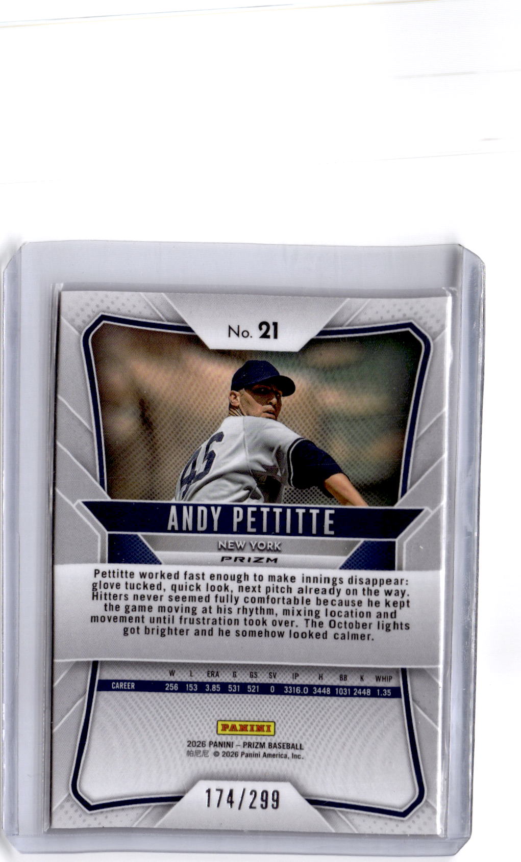 2026 Panini Prizm #21 Andy Pettitte Red Prizm #/299