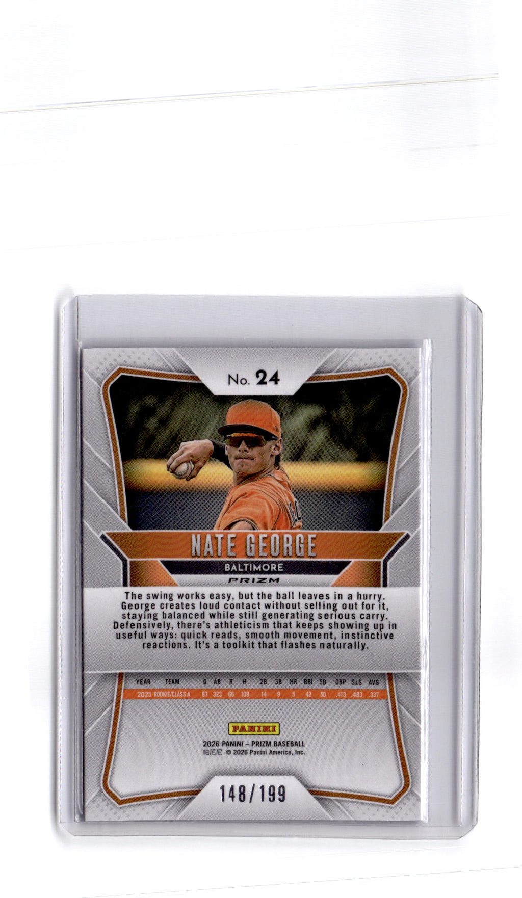 2026 Panini Prizm #24 Nate George Blue Prizm #/199