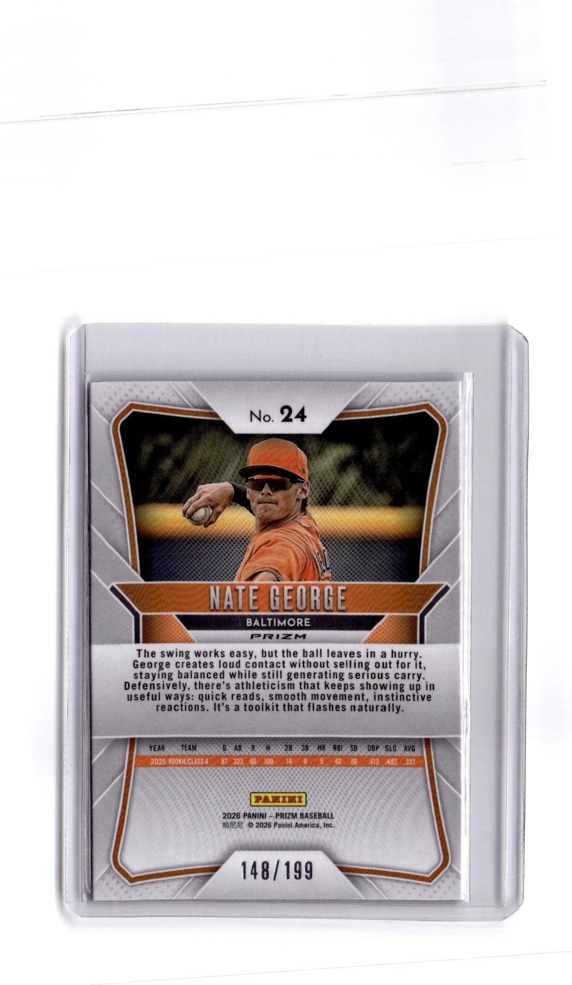 2026 Panini Prizm #24 Nate George Blue Prizm #/199