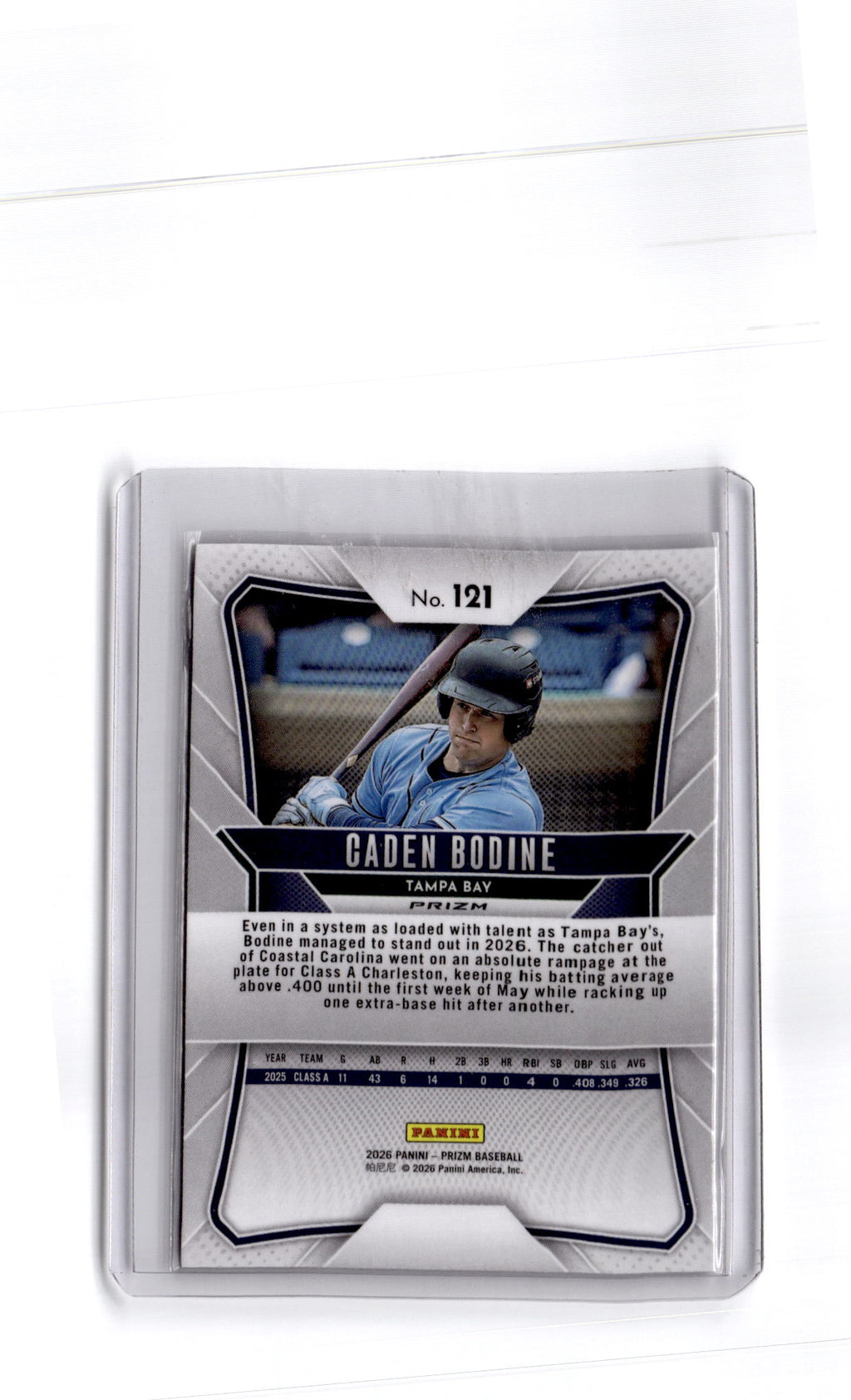 2026 Panini Prizm #121 Caden Bodine Ruby Wave Prizm