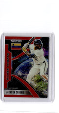 2026 Panini Prizm #9 Jackson Chourio Global Reach Red Prizm #/199