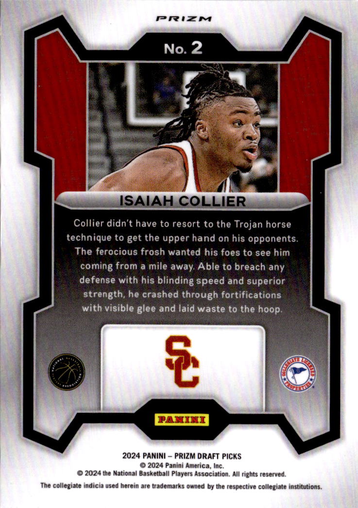 2024 Panini Prizm Draft Picks #2 Isaiah Collier Prizms Silver