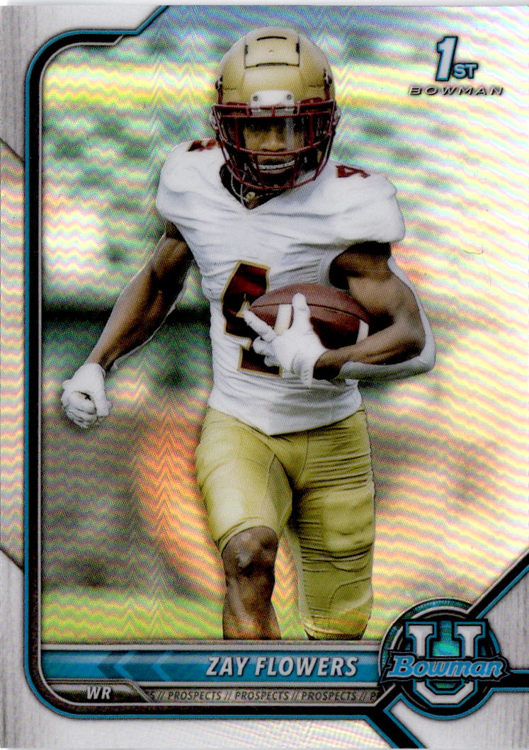 2021-22 Bowman University #26 Zay Flowers Chrome Refractors
