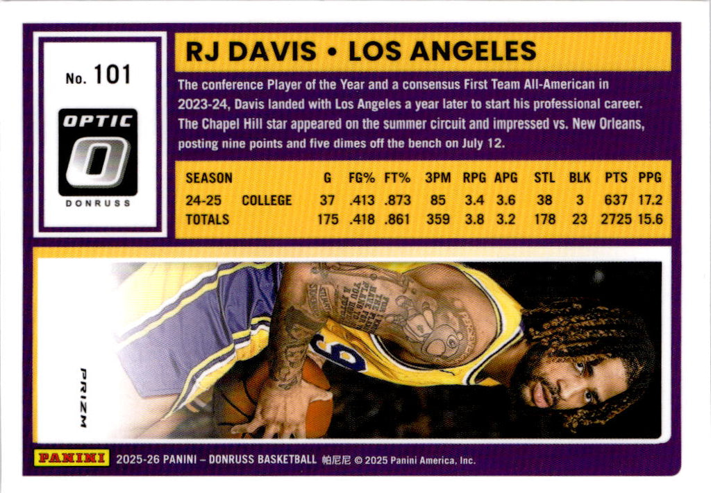 2025-26 Donruss #101 RJ Davis Holo