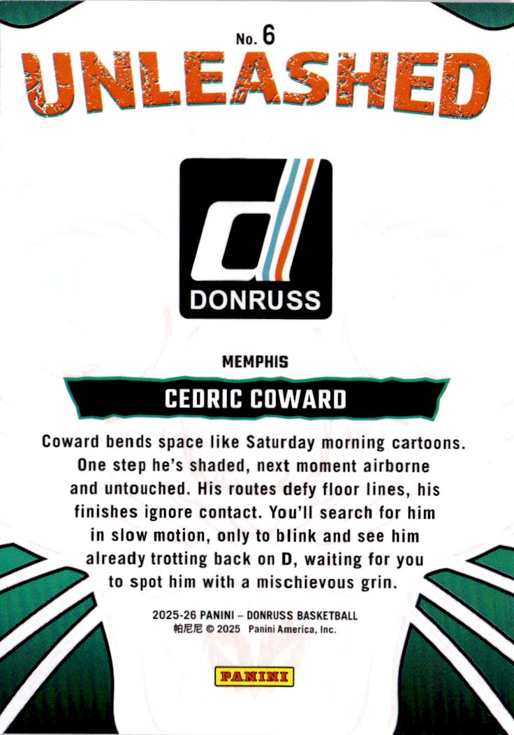 2025-26 Donruss #20 VJ Edgecombe Unleashed