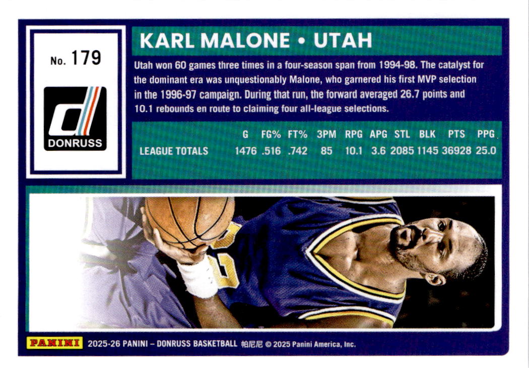 2025-26 Donruss #179 Karl Malone Holo