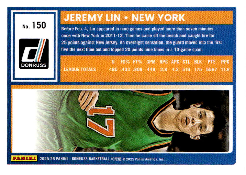2025-26 Donruss #150 Jeremy Lin Holo