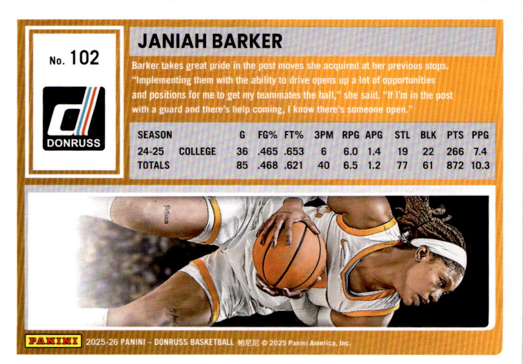 2025-26 Donruss #102 Janiah Barker Holo