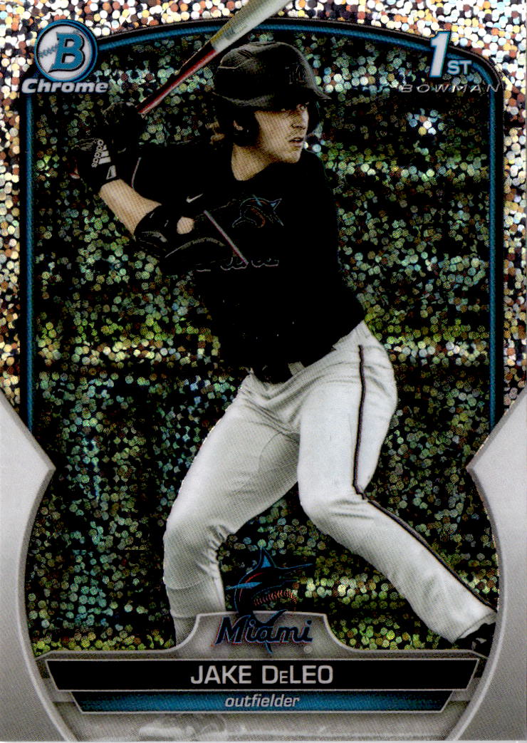 2023 Bowman Draft #BDC-158 Jake DeLeo Chrome Sparkle Refractor