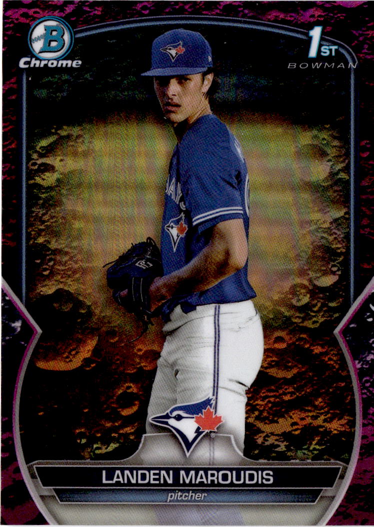 2023 Bowman Draft #BDC-138 Landen Maroudis Chrome Fuchsia Lunar Refractor #/199