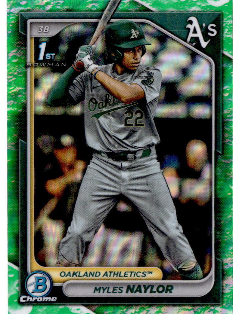 2024 Bowman #BCP-136 Myles Naylor Chrome Prospects Lunar Glow Refractors