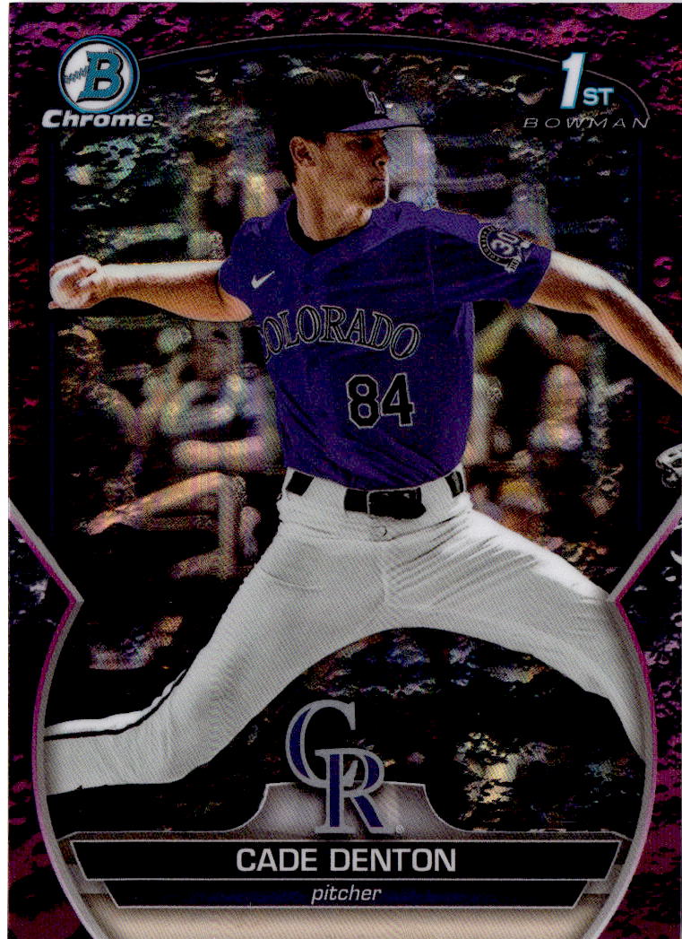 2023 Bowman Draft #BDC-22 Cade Denton Chrome Fuchsia Lunar Refractor #/199