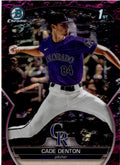 2023 Bowman Draft #BDC-22 Cade Denton Chrome Fuchsia Lunar Refractor #/199