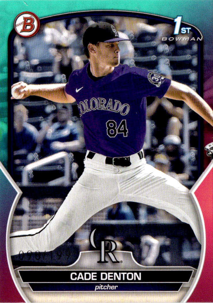 2023 Bowman Draft #BD-22 Cade Denton Aqua/Pink Gradient #/199