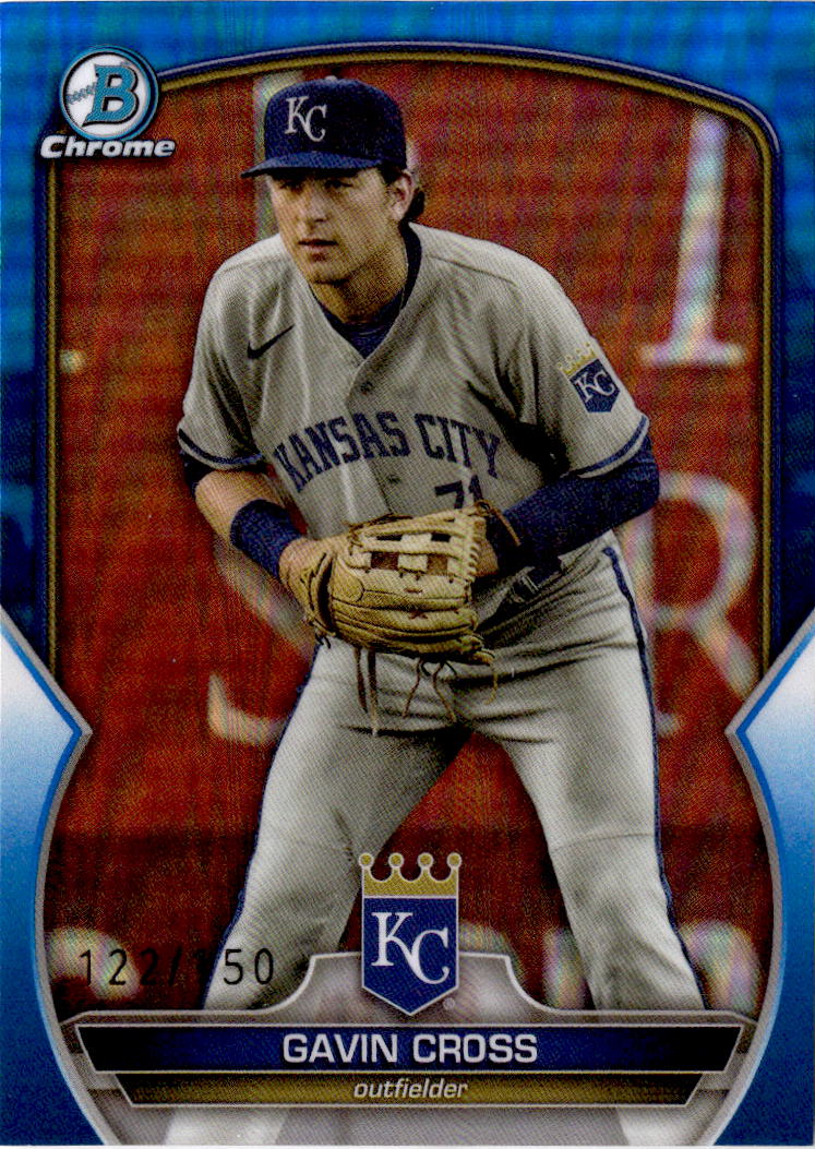 2023 Bowman Draft #BDC-55 Gavin Cross Chrome Blue Refractor #/150