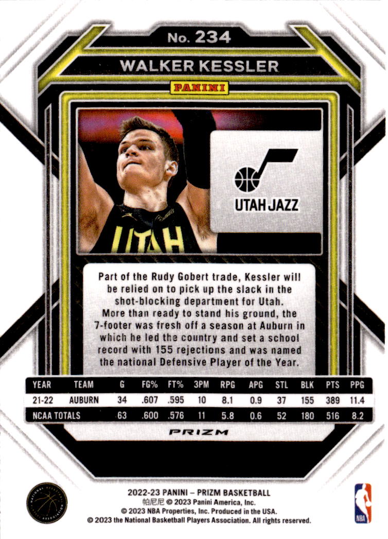 2022-23 Panini Prizm #234 Walker Kessler Prizms Ruby Wave