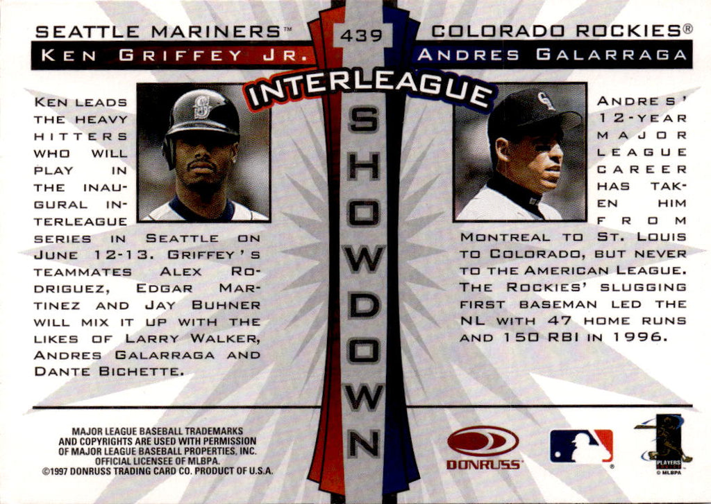 1997 Donruss #439 Ken Griffey Jr. / Andres Galarraga