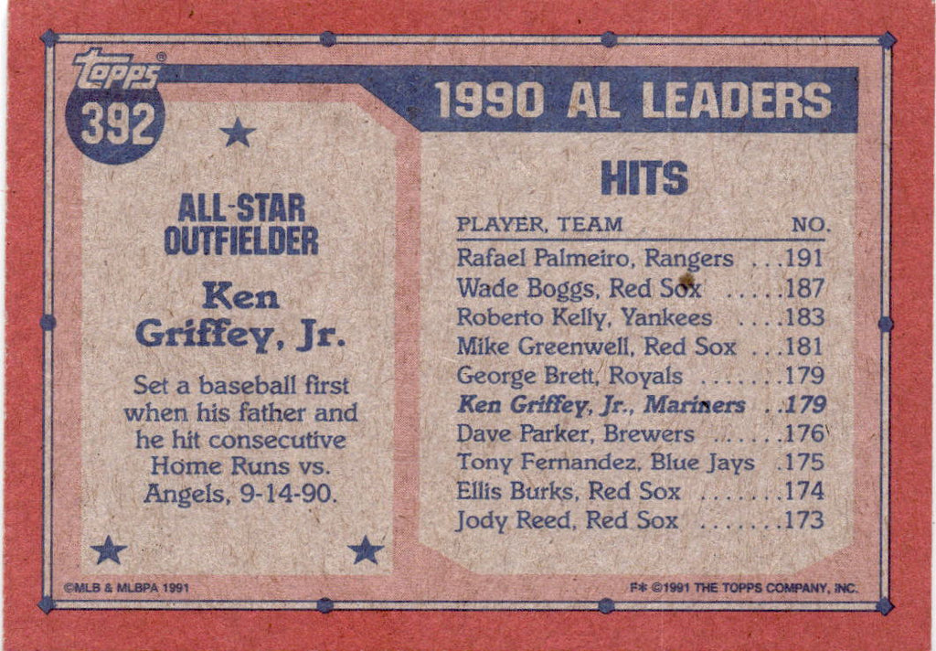 1991 Topps #392 Ken Griffey, Jr.