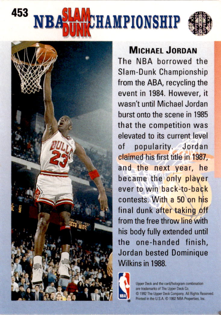 1992-93 Upper Deck #453b Michael Jordan