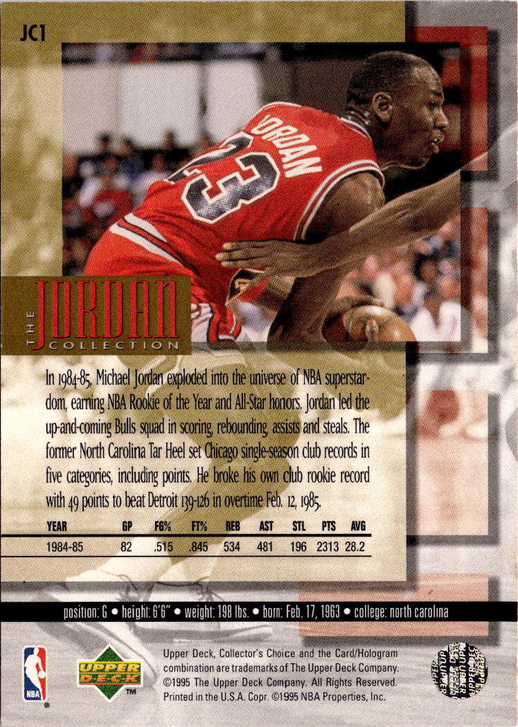 1995-96 Collector's Choice #JC1 Michael Jordan The Jordan Collection