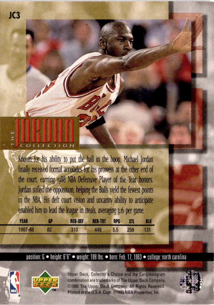 1995-96 Collector's Choice #JC3 Michael Jordan The Jordan Collection