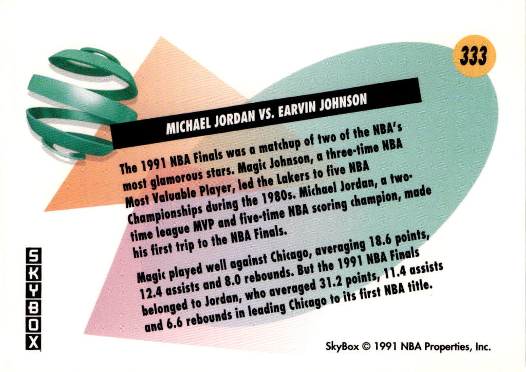 1991-92 SkyBox #333 Michael vs. Magic