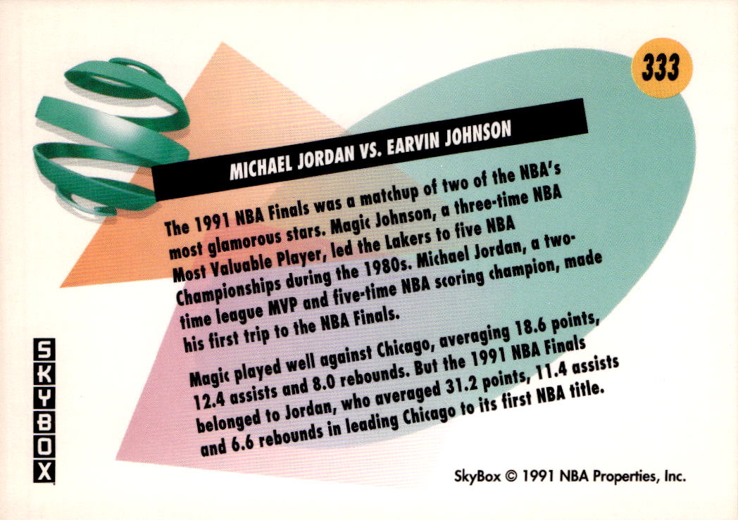 1991-92 SkyBox #333 Michael vs. Magic