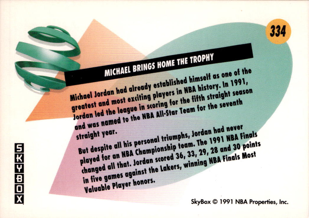 1991-92 SkyBox #334 Michael Jordan