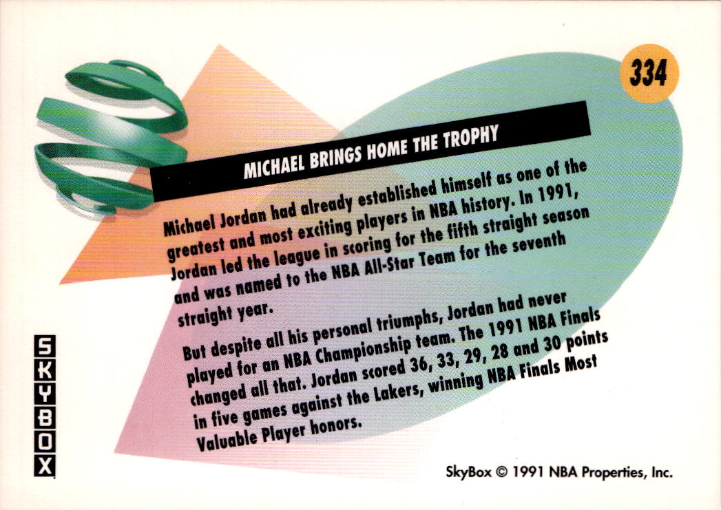 1991-92 SkyBox #334 Michael Jordan