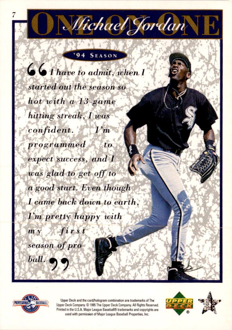 1995 Upper Deck Minor League #7 Michael Jordan Michael Jordan One On One