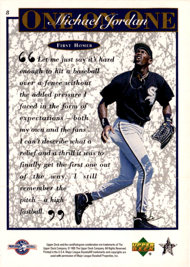 1995 Upper Deck Minor League #8 Michael Jordan Michael Jordan One On One