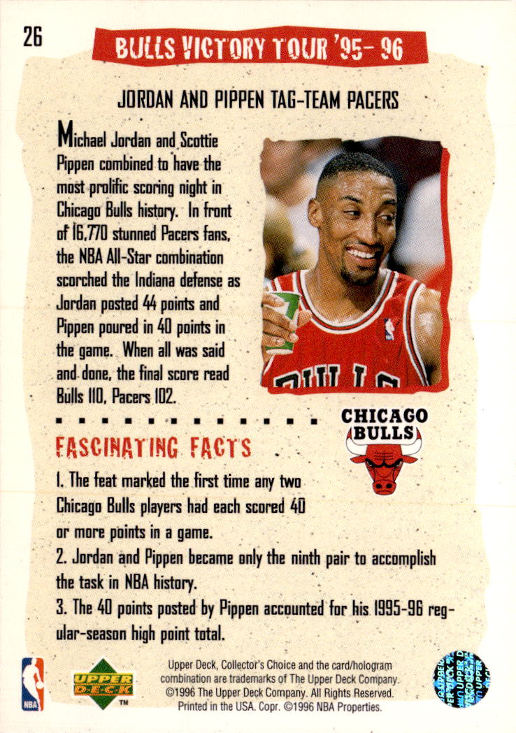1996-97 Collector's Choice French #26 Michael Jordan / Scottie Pippen