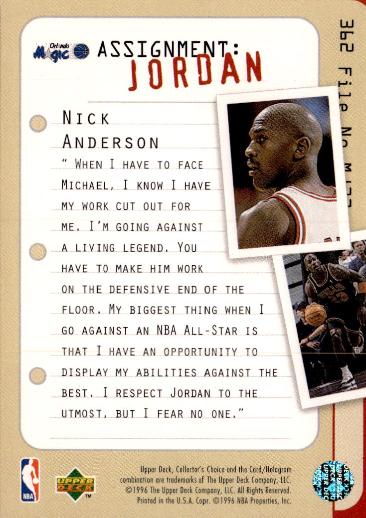 1996-97 Collector's Choice #362 Nick Anderson