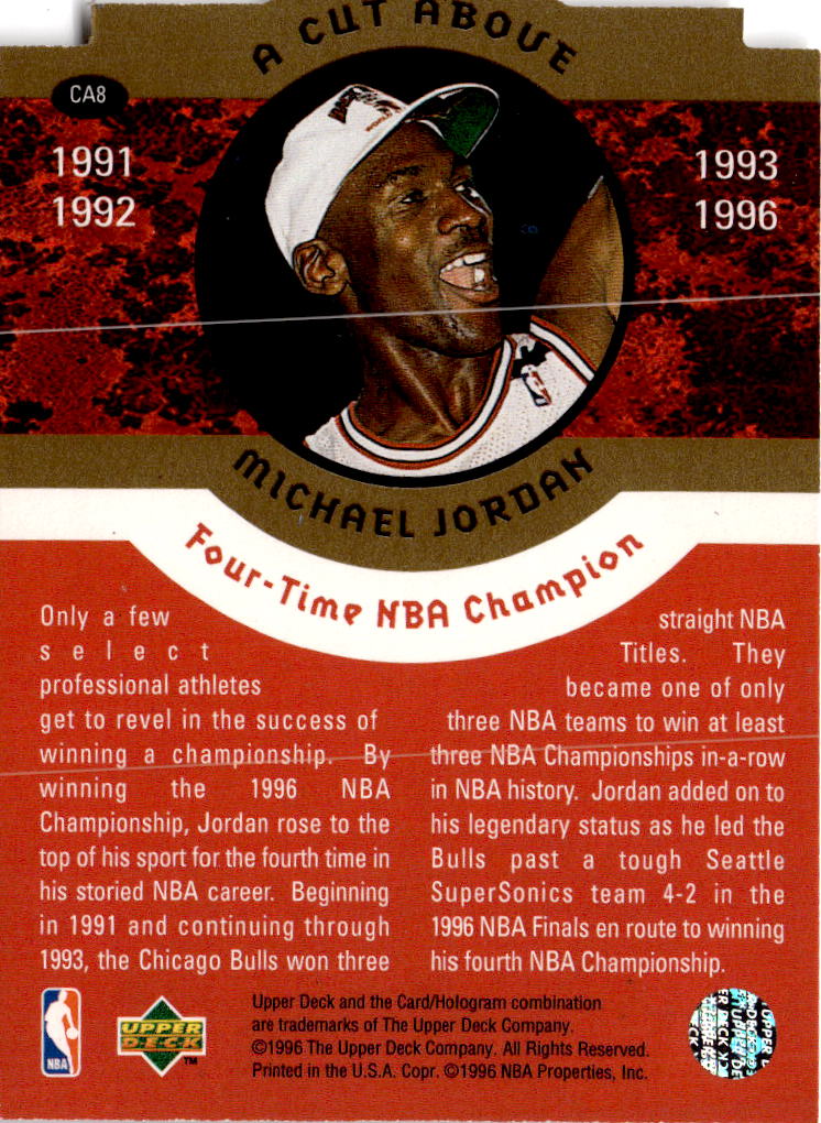 1996-97 Collector's Choice #CA8 Michael Jordan A Cut Above: The Jordan Years