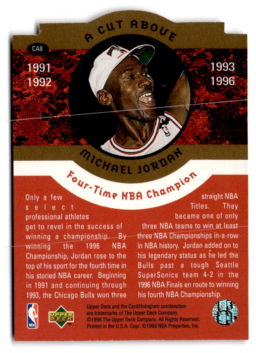 1996-97 Collector's Choice #CA8 Michael Jordan A Cut Above: The Jordan Years