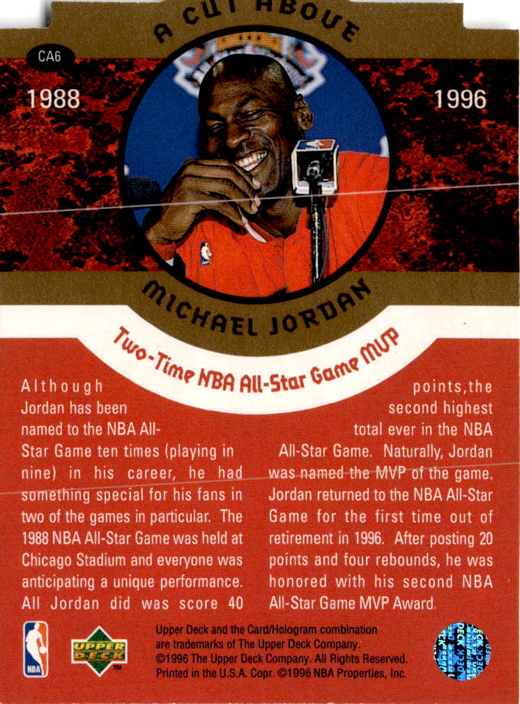 1996-97 Collector's Choice #CA6 Michael Jordan A Cut Above: The Jordan Years