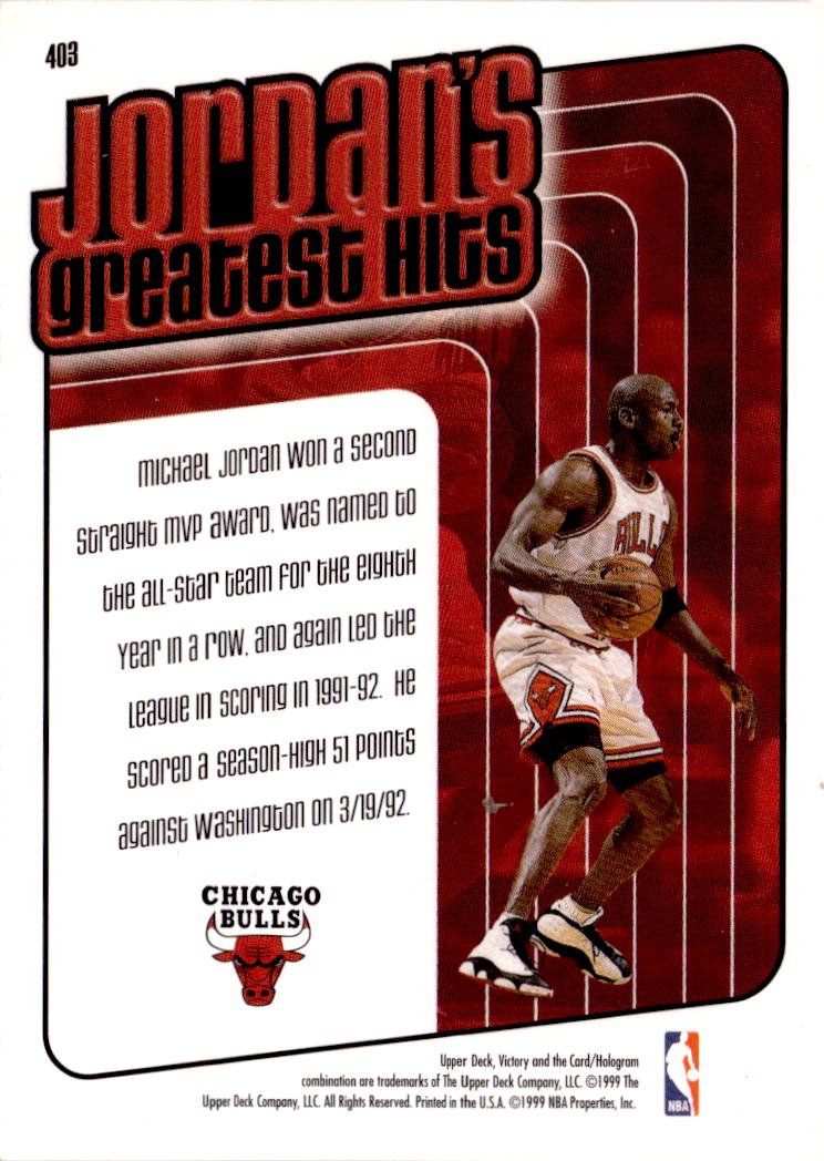1999-00 Upper Deck Victory #403 Michael Jordan
