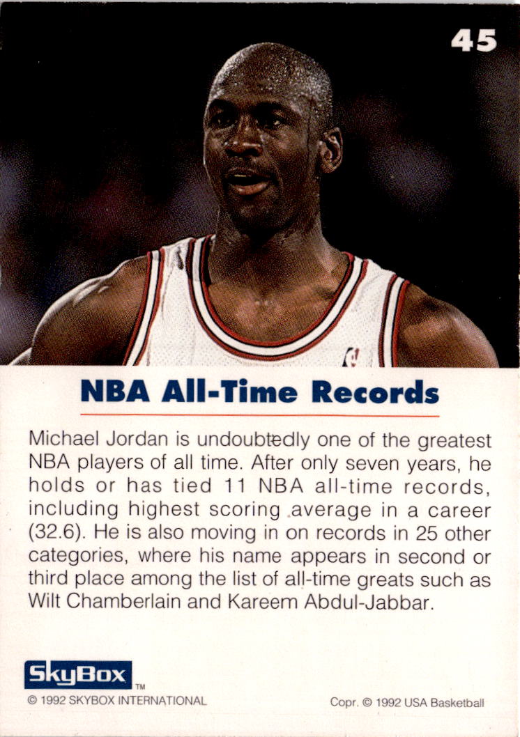 1992 SkyBox USA #45 Michael Jordan