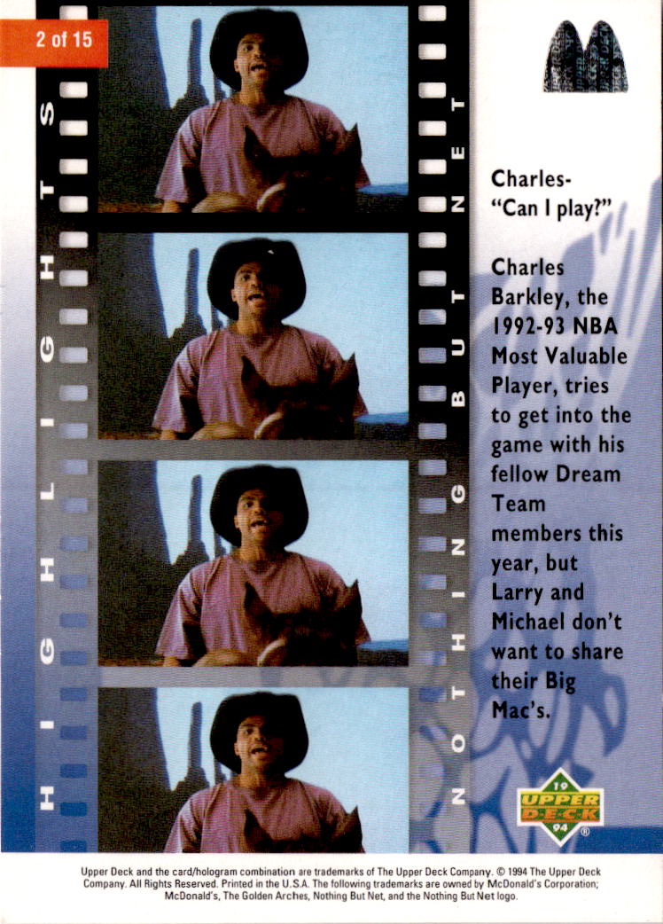 1994 Upper Deck Nothing But Net #2 Charles Barkley