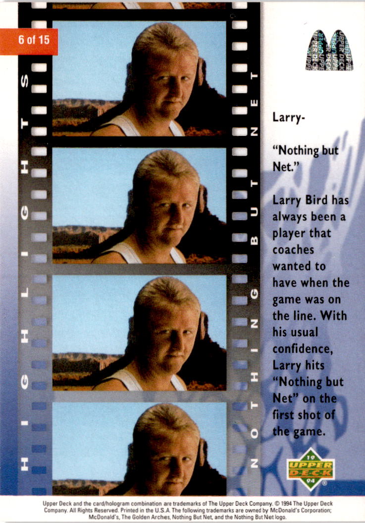 1994 Upper Deck Nothing But Net #6 Larry Bird