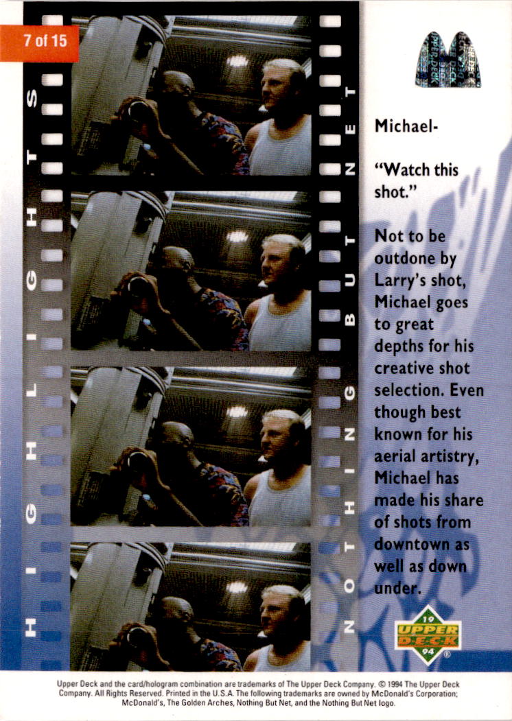 1994 Upper Deck Nothing But Net #7 Michael Jordan / Larry Bird