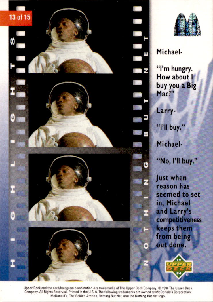 1994 Upper Deck Nothing But Net #13 Michael Jordan