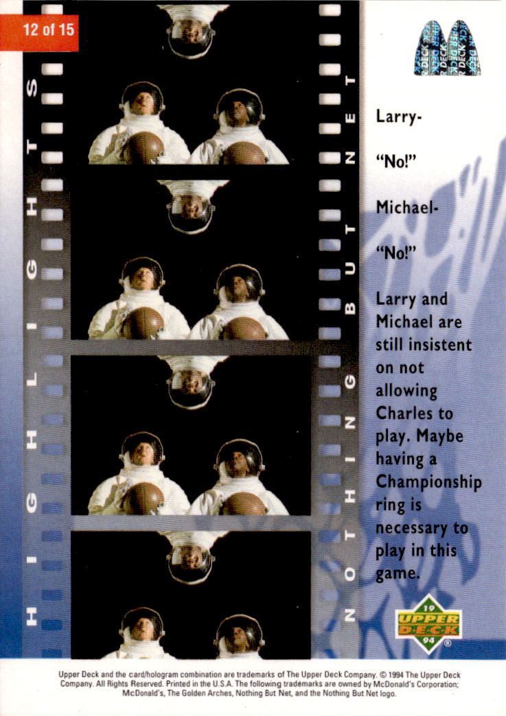 1994 Upper Deck Nothing But Net Larry Bird / Michael Jordan / Charles Barkley